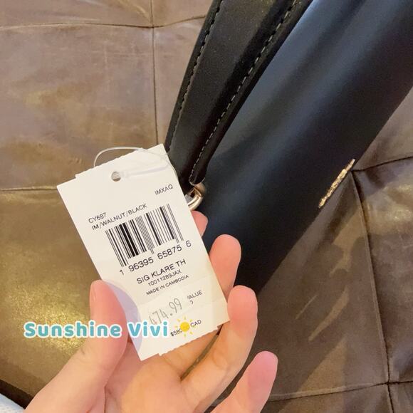 NWT Coach Klare Top Handle Bag In Signature Canvas CY687 Gold/Walnut/Black - Picture 5 of 6